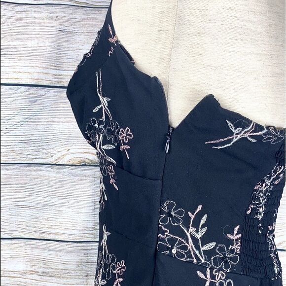 HYPE Backless Floral Embroidered Silk Dress 6 - Picture 12 of 13